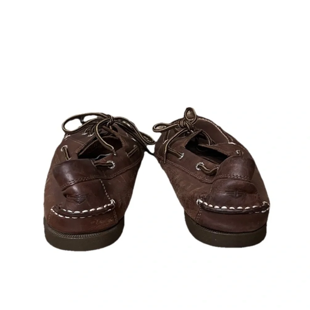 DOCKERS Men's Vargas Leather Chocolate brown Boat Shoe Preppy Fishermen Angler